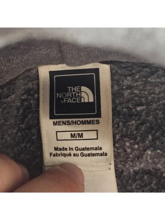 The North Face Mens Gray Pullover Hoodie Sweatshirt Size M Logo Fleece Cotton - Picture 5 of 14